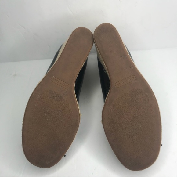 Coach Black Patent Leather Ireland Espadrille Wedge - Picture 8 of 11